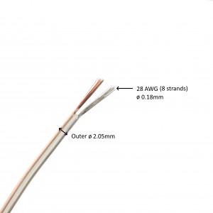 28 AWG Clear Cable (10m)