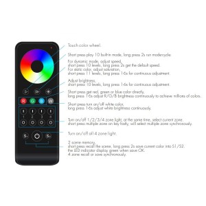 4 Zone RGB/RGBW RF Remote Controller (RS4)