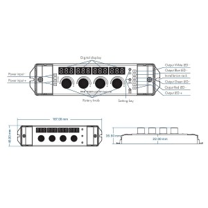 4 Knob RGBW LED RF Controller