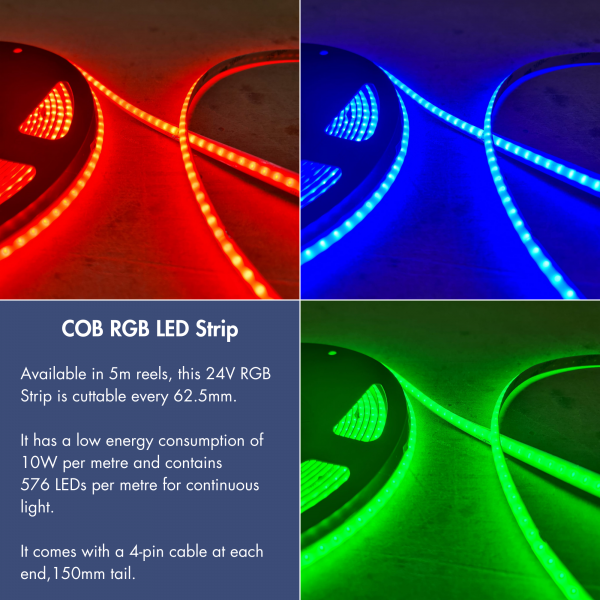 RGB COB Dot Free 24V 576 chips/m